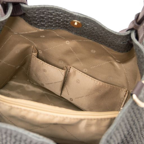 TL KeyLuck - Woven printed leather shopping bag